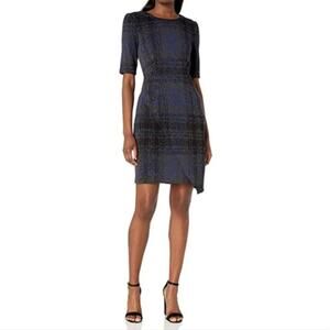 Betsey Johnson Asymmetrical Plaid Tailored Dress